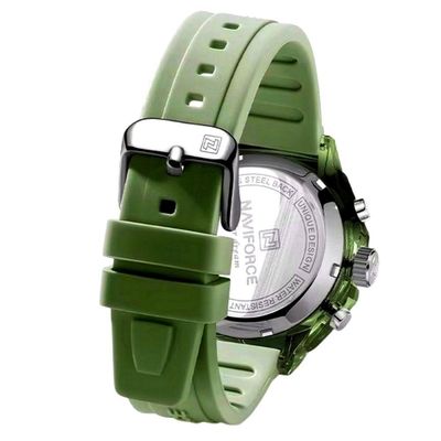 Relógio Feminino Display Duplo Design Fashion Retro De Quartzo Mostrador Redondo Luminoso Verde