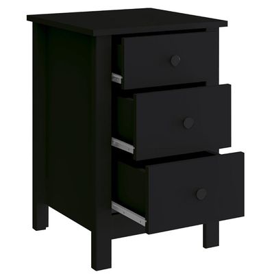 Mesa De Cabeceira 3 Gavetas 40 Cm Dm113 Preto Dtall Preto