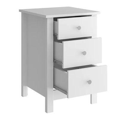 Mesa De Cabeceira 3 Gavetas 40 Cm Dm113 Branco Dtall Branco