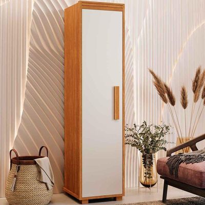 Armário Multiuso 1 Porta 4 Prateleiras 100% Mdf delta Nature Off White