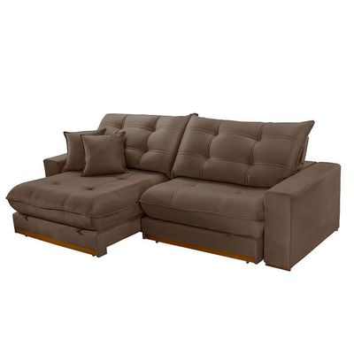 Sofá Duque Dois Módulos De 120cm B25cm B016 Veludo Marrom