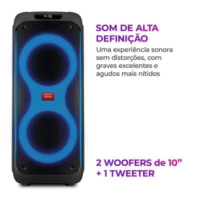 Caixa de Som Party Box AIWA Bluetooth Luzes Multicores AWS-PB-04 Party Box Bivolt