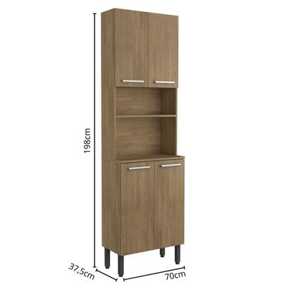 Cozinha Compacta 4 Portas 1 Prateleira Dakar Samba Bertolini Carvalho