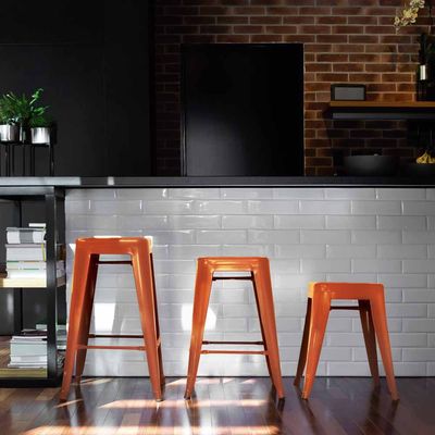 Banqueta Industrial Medium Laranja