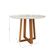 Mesa De Jantar Kappesberg Em Madeira Maciça Com Tampo De Vidro Off White 105cm