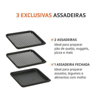 Fritadeira Air Fryer Forno Oven 12L Mondial - Preto e Inox AFON-12L-BI - 110V