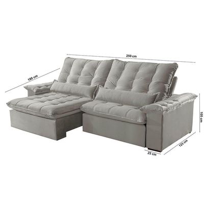Sofá Victory Linho 02 Módulos De 100cm B25cm Meu Sofá Online A230 Linho Cinza