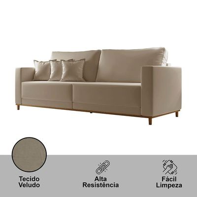Sofá Djon 02 Módulos De 90cm B20cm Meu Sofá Online B002 Veludo Capuccino