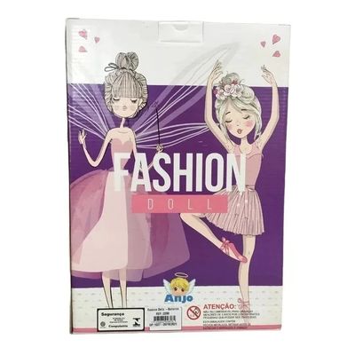 Boneca Bailarina Fashion Doll Vestido Roxo - Anjo