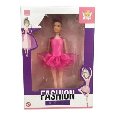 Boneca Bailarina Fashion Doll Vestido Roxo - Anjo