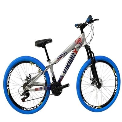 Viking Prata Azul Tuff25/30 Do Grau Cambio Shimano Rodas Vmaxx Pneu Colorido Azul