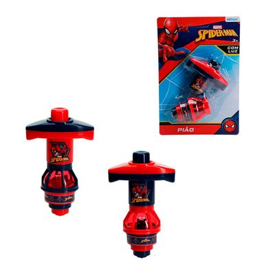 Pião com Luz Etilux Spiderman 6cm