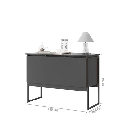 Buffet Estilo Industrial 3 Portas Europa - Preto Onix Preto Onix