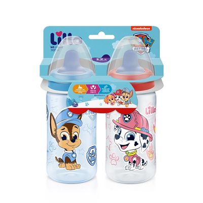 Kit com 2 Copos Lillo Patrulha Canina Azul 300ml