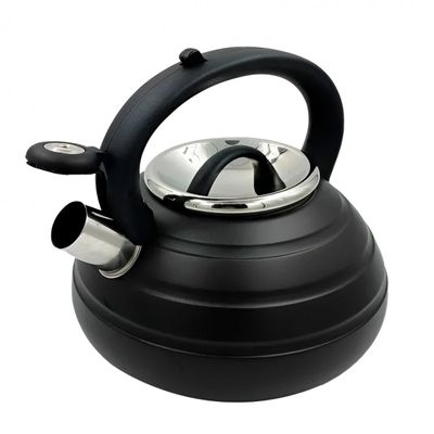 Chaleira Nero Inox 3L com Apito e Alça de Baquelite Preta Luxuosa