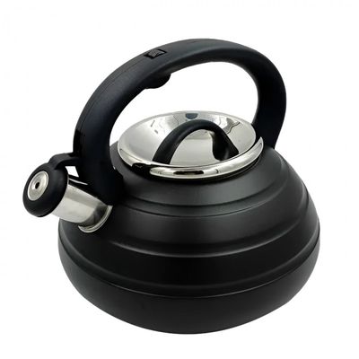 Chaleira Nero Inox 3L com Apito e Alça de Baquelite Preta Luxuosa