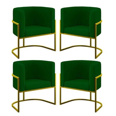 Kit 04 Cadeiras Poltrona Lua Gold Balaqui Verde