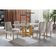 Conjunto Sala De Jantar 6lug Noronha Mesa E Cadeiras Maciça Mel Off White Com Marrom Acinzentado