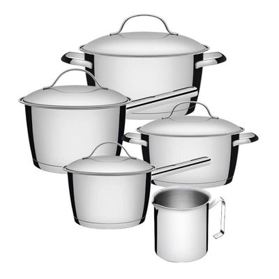 Jogo Panelas 4 Peças + Fervedor Allegra Aço Inox Tramontina