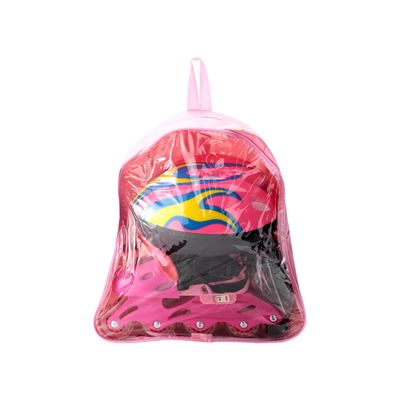Kit Patins Le Capacete e Protetor Rosa Tamanho 35 a 38