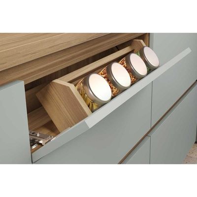 Cozinha Completa 6 Peças Rainha Gourmet 3 Aéreos 2 Balcões 1 Paneleiro C6p01 Nature Verde