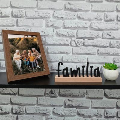 Família Palavra De Mesa Em Mdf Com Base Madeira