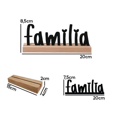 Família Palavra De Mesa Em Mdf Com Base Madeira