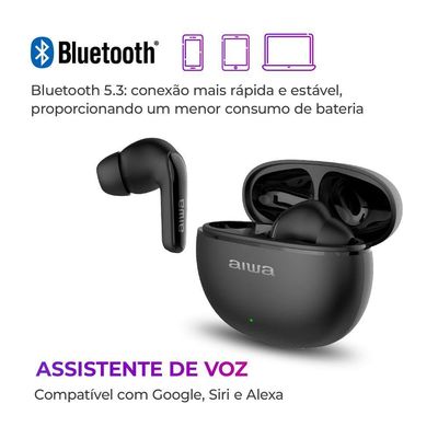 Fone De Ouvido Earbud Aiwa Bluetooth Bivolt