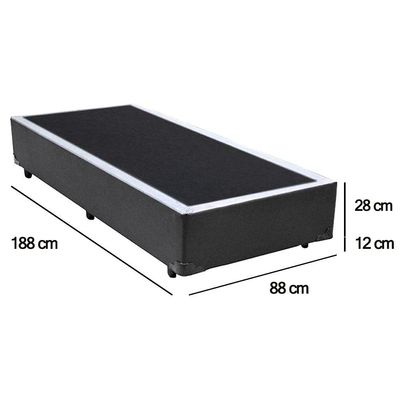Cama Box Solteiro Sintético Sereneprime Cinza 88x188x40