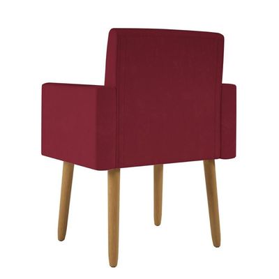 Poltrona Decorativa Cadeira Consultorio Com Puff - Balaqui Cor:marsala Marsala