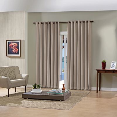 Cortina Blackout Pratika Bella Janela Slim Taupê Lisa 2,00x1,60m