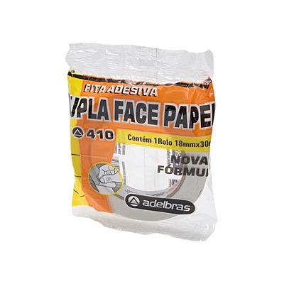 Fita Adesiva Dupla Face Adelbras de Papel 18mmx30m