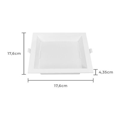 Painel De Led Nordecor Quadrado Kais De Embutir Recuado 12w Bivolt Branco 3000k Luz Amarela 4188