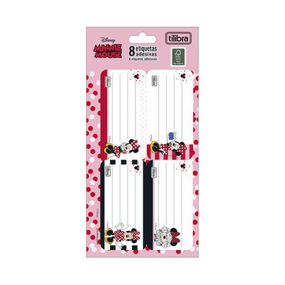 Etiqueta Adesiva Escolar Tilibra Minnie com 8 Unidades