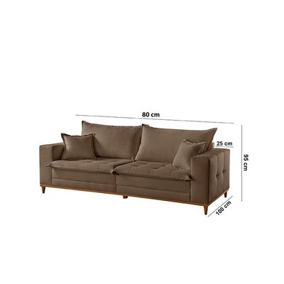 Sofá Matrix 02 Módulos De 80cm B25cm Meu Sofá Online B016 Veludo Marrom