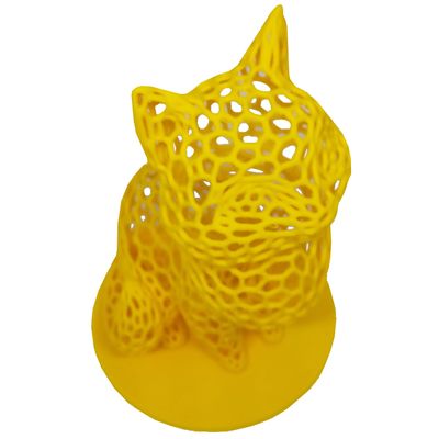 Gato Sentado 18 cm Vazado 3D Enfeite Objeto Decorativo Decoração Amarelo