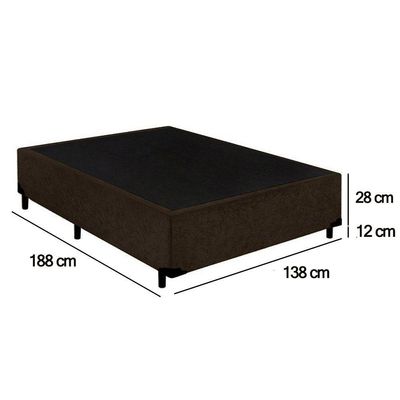 Cama Box Casal Suede Sereneprime Marrom 138x188x40
