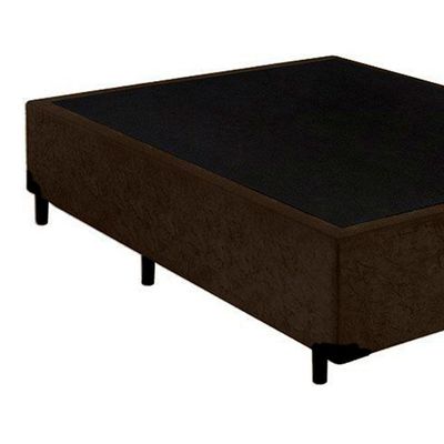 Cama Box Casal Suede Sereneprime Marrom 138x188x40