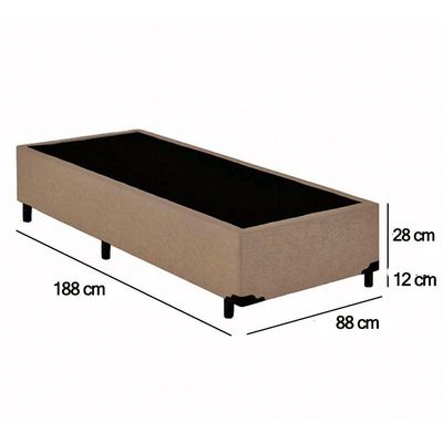 Cama Box Solteiro Suede Sereneprime Bege 88x188x40
