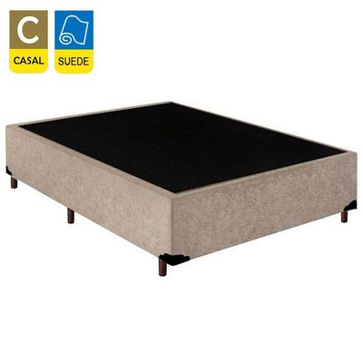 Cama Box Casal Suede Sereneprime Bege 138x188x40
