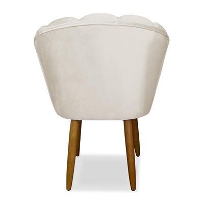 Kit 2 Cadeiras De Jantar Flor Em Veludo Reforçada - Balaqui Decor Cor:bege Bege