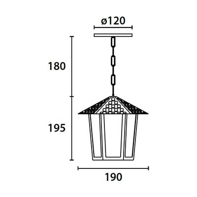 Lustre Pendente Blumenau Colonial Sextavado Vidro Pontilhado E27 Bivolt Branco
