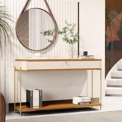 Bancada Baton Rouge Off White Nature Dourado