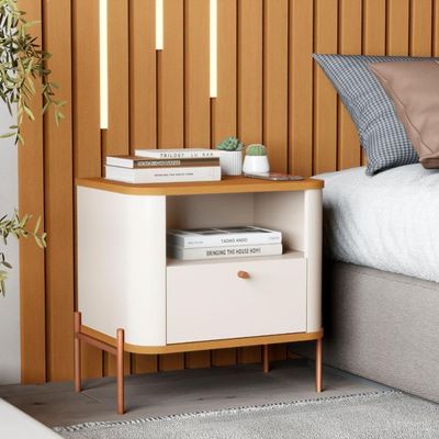 Jogo De Mesa De Cabeceira Bali Off White Nature Bronze