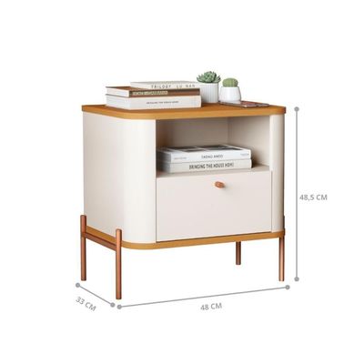 Jogo De Mesa De Cabeceira Bali Off White Nature Bronze