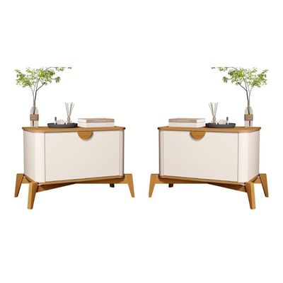 Jogo Mesa De Cabeceira Liepzig Off White Nature
