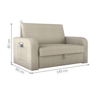 Sofá Cama Com Baú 2 Lugares John Linho
