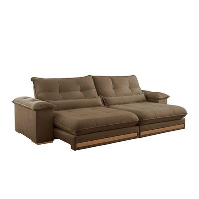 Sofá Dubai Veludo 02 Módulos De 90 Cm B25 Cm Meu Sofá Online B016 Veludo Marrom