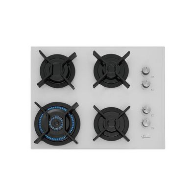 Fogão Cooktop Fischer 4Q TC Infinity Gás Mesa Vidro Branco Bivolt