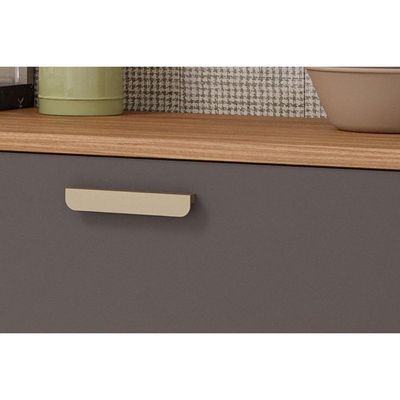 Cozinha Completa 3 Peças Bella 1 Aéreo 1 Balcão 1 Painel Ripado 80cm Freijó